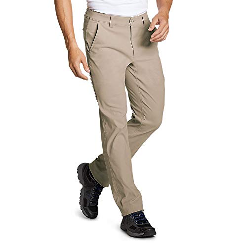 Eddie Bauer Men’s Horizon Guide Chino Pants – Slim Fit, Light Khaki, 34W x 30L