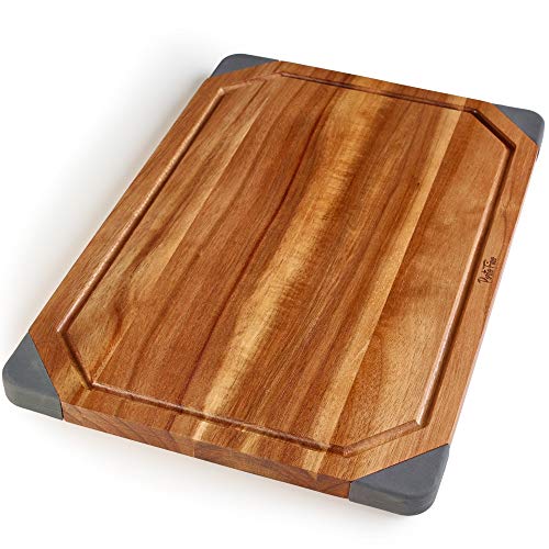 PortoFino Wood Cutting Board – Wooden Cutting Boards for Kitchen – Chopping Board – Cheese Board – Charcuterie Board – Acacia Wood Cutting Board – Non Slip Cutting Board – Tablas Para Picar Cocina