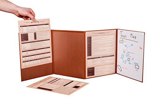 Hexers Game Master Screen, Compatible with Dungeons and Dragons, DND DM Pathfinder RPG Role-Playing, 4 Customizable Panels Inserts Included That Slide into The Pouches, Dry Erase Tracker Sheet | The Storepaperoomates Retail Market - Fast Affordable Shopping