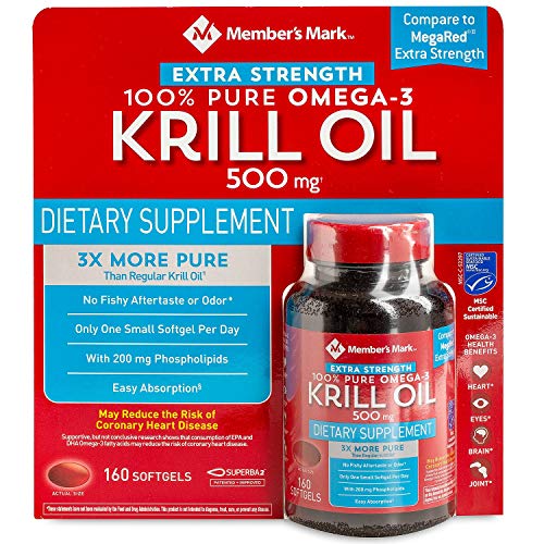 Member’s Mark Extra Strength 100% Pure Omega-3 Krill Oil (Pack of 2)