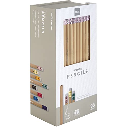 Office Depot® Brand Natural Wood Pencils, #2 Medium Soft Lead, Pack Of 96