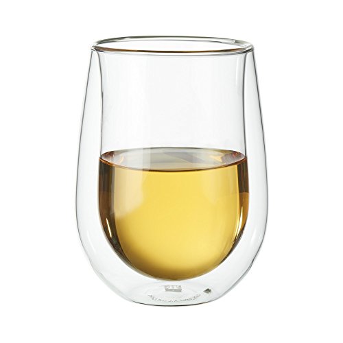 ZWILLING J.A. Henckels Double-Wall Stemless White Wine Glass Set, 10 fl. oz