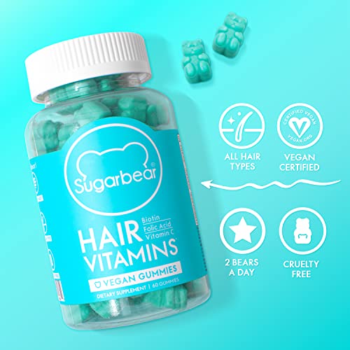 Sugarbear Hair Vitamin Gummies for Normal Hair & Nails Growth with Vegan Vitamin C, B12, Biotin, Zinc, Iodine, Folate, Coconut Oil, Hair Supplement for Women & Men (3 Month Gift Pack Free Brush) | The Storepaperoomates Retail Market - Fast Affordable Shopping
