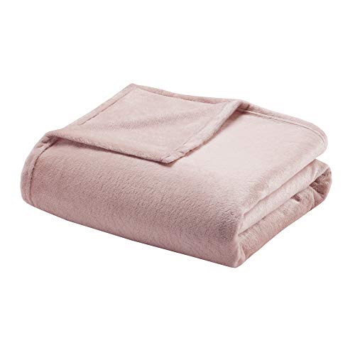 Madison Park Microlight Luxury Throw Blanket Premium Soft Cozy for Bed, Couch or Sofa, Full/Queen, Blush