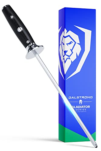 DALSTRONG Honing Steel – 10″ Rod – Gladiator Series Elite – HC Stainless Steel – G10 Garolite Handle – NSF Certified