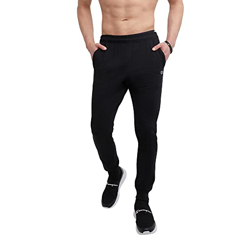 Champion mens Everyday Cotton Jogger athletic track pants, Black, Large US