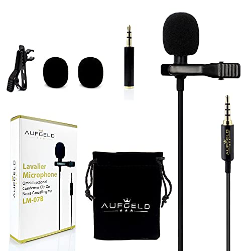 Professional Lavalier Microphone Lapel Mic Omnidirectional Condenser Compatible with iPhone Android Windows Cellphones Clip On Interview Video Voice Podcast Noise Cancelling Mic Vlogger Aufgeld