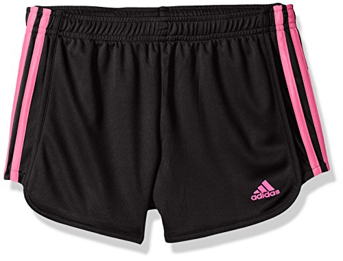 adidas Girls’ Big Athletic Shorts, Black Light Pin, Large