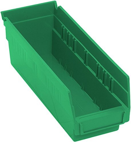 Quantum Storage K-QSB101GN-10 10-Pack Plastic Shelf Bin Storage Containers, 11-5/8″ x 4-1/8″ x 4″, Green