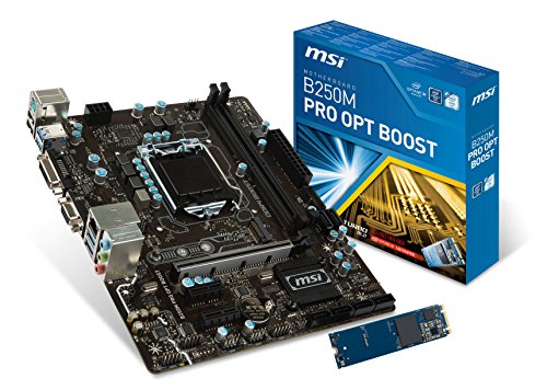 MSI ProSeries Intel B250 LGA 1151 DDR4 HDMI VR Ready micro-ATX Motherboard with Intel Optane Hard Bundle (B250M PRO OPT BOOST)