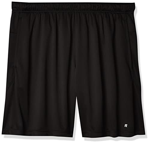Russell Athletic Men’s Standard Dri-Power Performance Short with Pockets, Black, XL