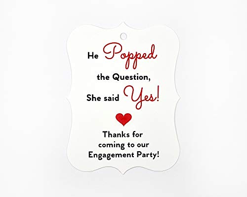 24ct Red Engagement Party Tags, Favor Hang Tags (EC-081-BR)