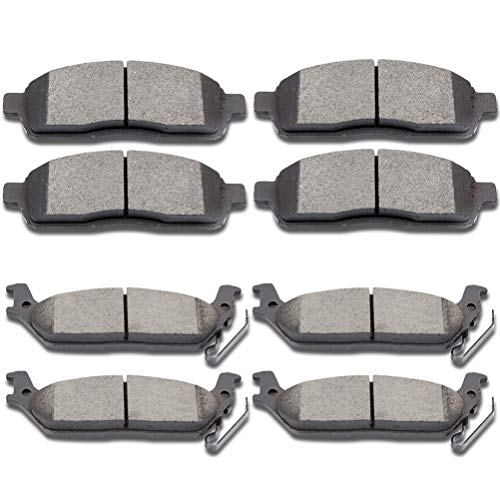 Ceramic Brake Pads Kits,SCITOO 8pcs Brakes Pads Set fit for 2004-2008 for Ford for F-150,2006-2008 for Lincoln Mark LT