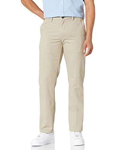Amazon Essentials Men’s Slim-Fit Wrinkle-Resistant Flat-Front Chino Pant, Khaki Brown, 34W x 32L