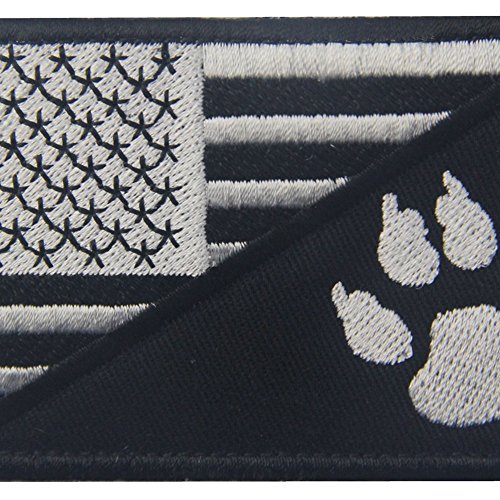 Tactical US Flag with Tracker Paw Patriot Milltary Embroidered Applique Morale Hook & Loop Patch – White & Black | The Storepaperoomates Retail Market - Fast Affordable Shopping