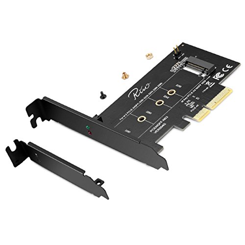 Rivo PCI-E Riser PCIe M.2 PCIe SSD to PCIe Express 3.0 x4 Adapter Card – Supports M2 NGFF PCI-e 3.0, 2.0 or 1.0, NVMe or AHCI, M-Key, 2280, 2260, 2242, 2230 Solid State Drives