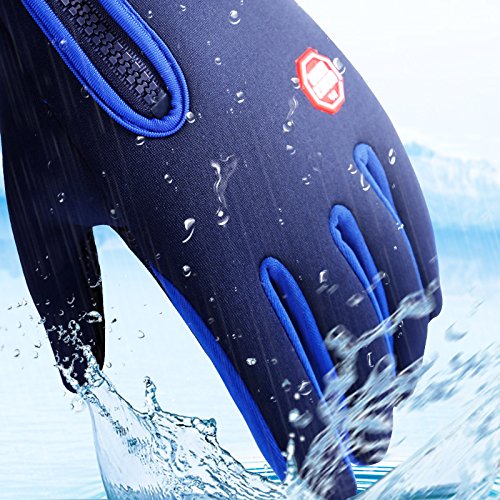 Ytuomzi Winter Gloves Touch Screen Warm Gloves Cold Weather Windproof Cycling Driving Riding Bike Telefingers Thermal Gloves Non-Slip Silicone Gel Adjustable Full Finger Mittens (Blue, X-Large) | The Storepaperoomates Retail Market - Fast Affordable Shopping