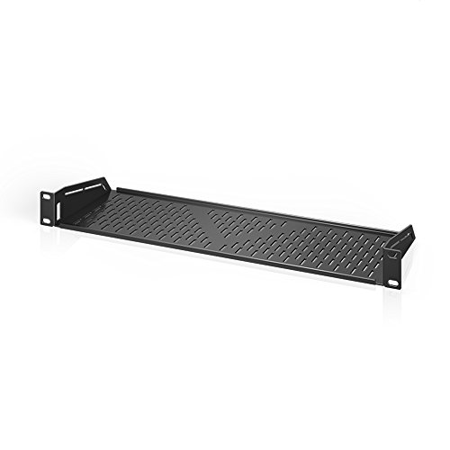 AC Infinity Vented Cantilever 1U Universal Rack Shelf, 6″ Deep, for 19” Equipment Racks. Heavy-Duty 2.4mm Cold Rolled Steel, 40lbs Capacity