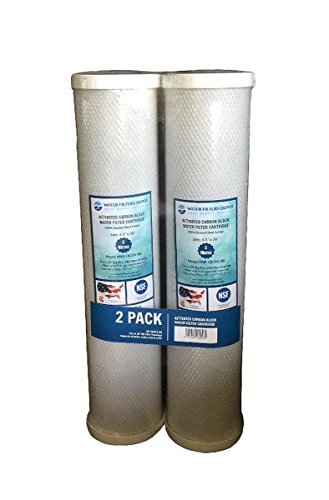 WFD, WF-CB205-BB 4.5″x20″ Activated Carbon Block Water Filter Cartridge, Fits in 20″ Big Blue (BB) Filter Housings (2 Pack, 5 Micron)