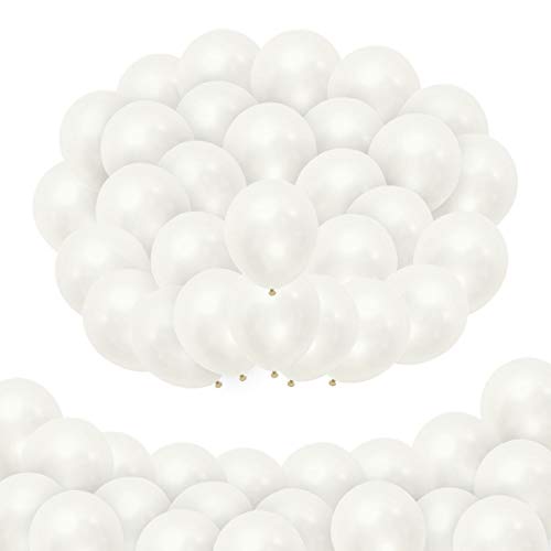 Elecrainbow 5 Inch 100 Pieces Quality Latex Mini Small White Balloons,White Party Supplies for Birthday Wedding Baby Shower Graduation Anniversary Memorial Day