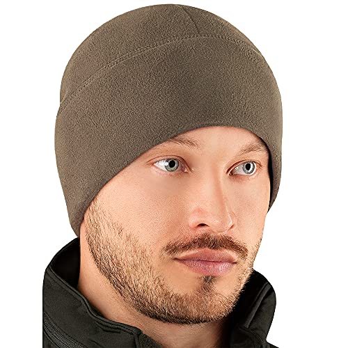 M-Tac Fleece Watch Cap – Tactical Beanie Hat Winter Skull Cap Cold Weather (Dark Olive, L)
