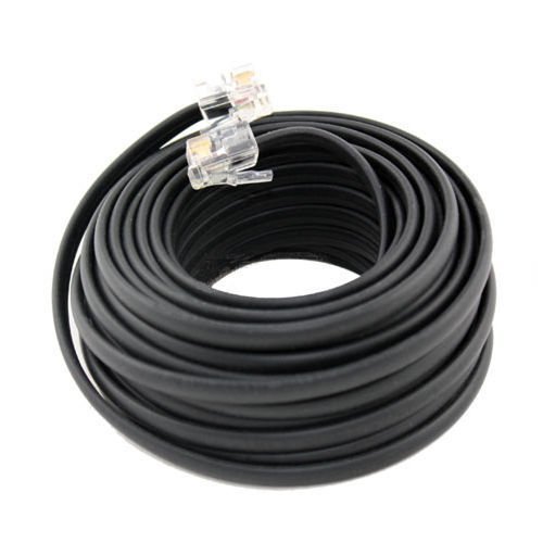 True Decor 50′ Foot Black Telephone Extension Cord Cable Line Wire RJ-11 | The Storepaperoomates Retail Market - Fast Affordable Shopping