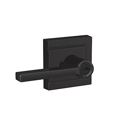 SCHLAGE F51A LAT 622 ULD Latitude Lever with Upland Trim Keyed Entry Lock, Matte Black