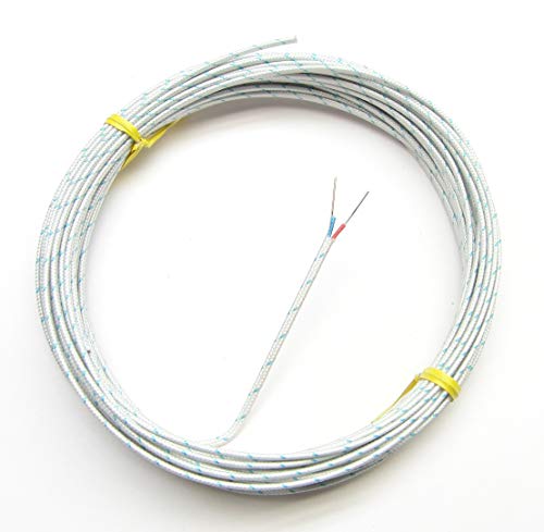 T-Type Thermocouple Wire AWG 24 Solid w. Braided Fiberglass Insulation – 10 Yard