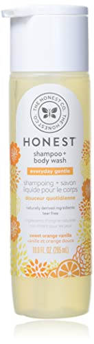 HONEST The Company Perfectly Gentle Sweet Orange Vanilla Shampoo and Body Wash with Naturally Derived Botanicals, Orange Vanilla, 10 Fluid Ounce