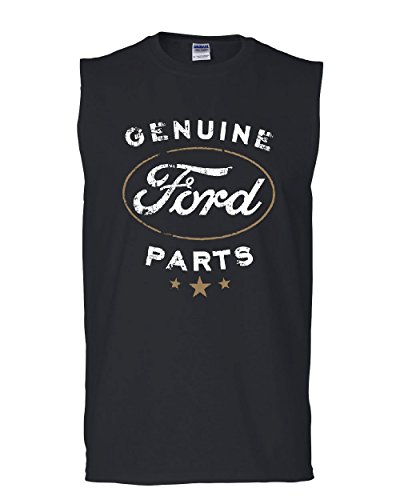 Genuine Ford Parts Muscle Shirt Distressed Ford Logo Sleeveless Black X-Large