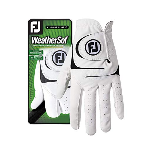 FootJoy Men’s WeatherSof Golf Glove White Medium/Large, Worn on Left Hand