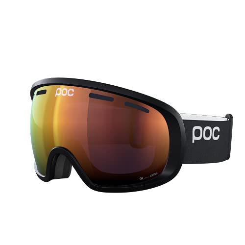 POC, Fovea Clarity Goggles for Skiing and Snowboarding, Uranium Black/Spektris Orange, One Size