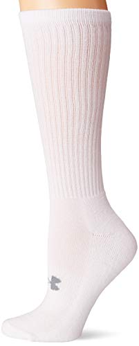 Under Armour Adult Athletic Crew Socks, 3-Pairs , White , Medium