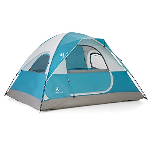 ALPHA CAMP 3 Person Camping Tent – 7′ x 8′ Blue