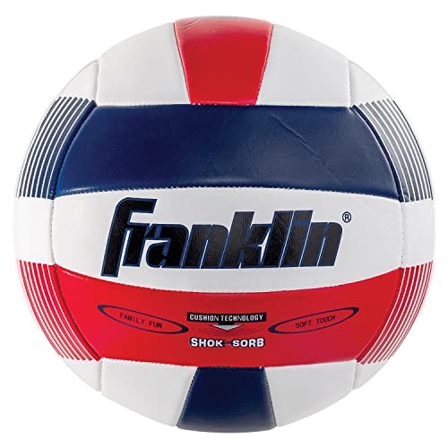 Franklin Sports Super Soft Spike Volleyball, Red/White/Blue