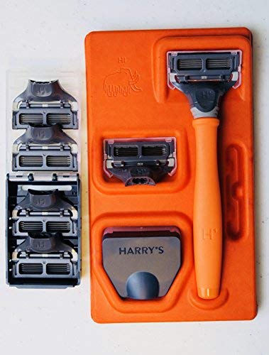 Harry’s Men’s Razor Set with 6 Razor Blades, Bright Orange