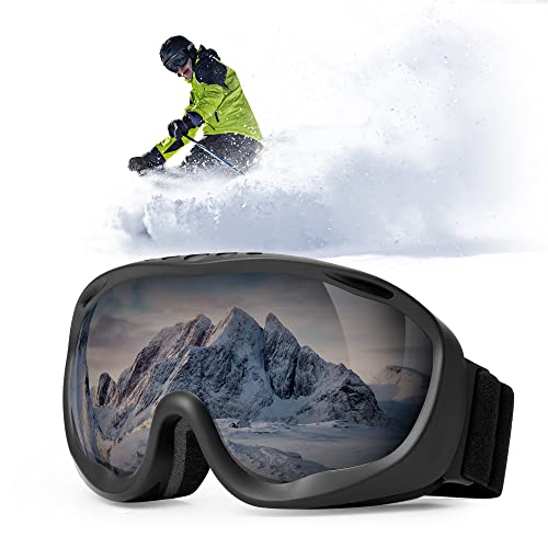AKASO Ski Goggles, Snowboard Goggles – Anti-Fog, 100% UV Protection, Double-Layer Spherical Lenses for Adult & Youth