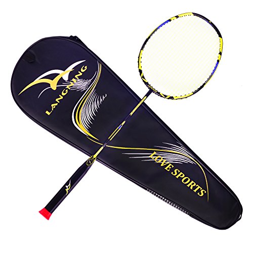 Badminton Racquet Light Racket Set Carbon Fiber 7u – 68g
