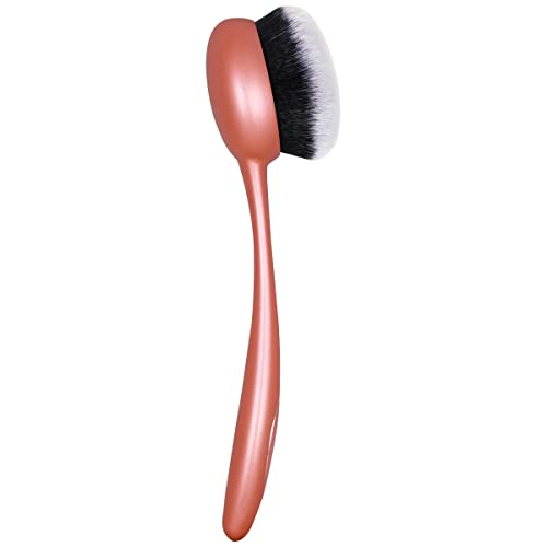 Real Techniques Blend and Blur Foundation Brush, For Liquid Foundation, Easy Makeup Application, Oval Shaped Brush Head with Dense, Plush, Synthetic Bristles, Orange Face Brush, 1 Count