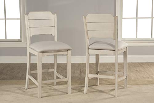Hillsdale Clarion Open Back Counter Height Stool, Set of 2, Sea White