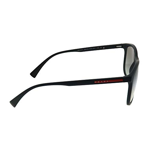 Prada PS 01TS DG00A7 Black Rubber Plastic Rectangle Sunglasses Grey Gradient Len | The Storepaperoomates Retail Market - Fast Affordable Shopping