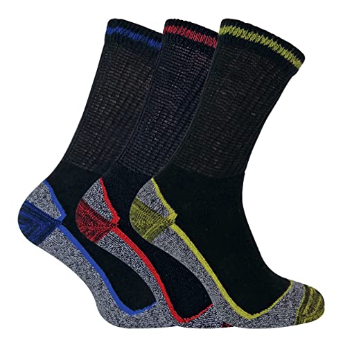 Mens Anti Sweat Moisture Wicking Summer Bamboo Work Socks for Steel Toe Boots (7-12 US, 3 Pack (BWS))