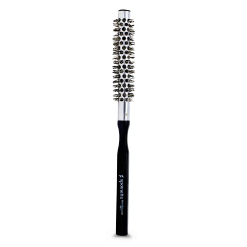 Spornette .75 Inch Mini Rounder Brush (mr-1) Small Round Hair Brush – Metal Thermal Barrel And Boar And Nylon Bristles For Blow Drying, Styling, And Volume To Short Hair And Bangs For Men And Women