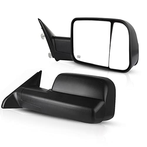 ECCPP Towing Mirrors for 2011-2015 for Ram 1500 2500 3500 2009-2010 for Dodge for Ram 1500 Black power heated Side View Pair Mirrors
