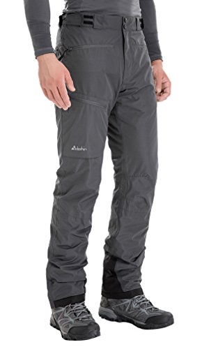 clothin Men’s Insulated Ski Pant Fleece-Lined Waterproof Snow Pants Grey L (Regular Fit)