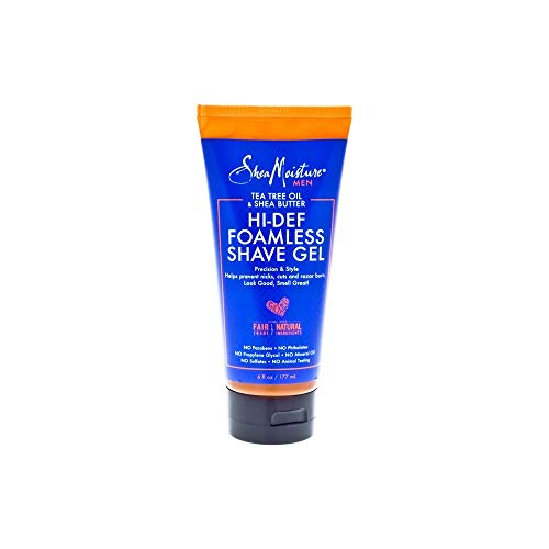 SheaMoisture Foamless Shave Gel Shave Gel for Men Tea Tree Oil and Shea Butter Shaving Gel with Shea Butter 6 oz