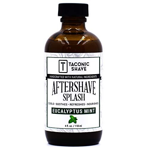 Taconic Shave, Natural Aftershave Splash 4oz. – Eucalyptus Mint – Skin Cooling, Refreshing and Moisturizing After-Shave Liquid Formula with All-Natural Ingredients – Artisan Made in the USA