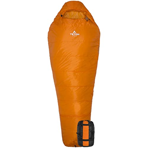 TETON Sports Altos-S 0F Ultralight Mummy Sleeping Bag for Camping, Hiking, Backpacking (Orange)