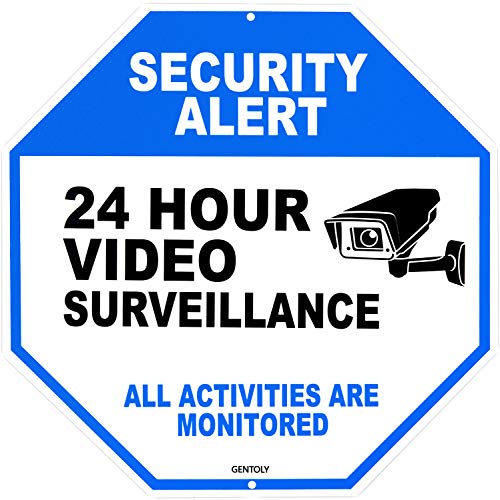 Video Surveillance Sign – Home Security Sign – Security Camera Sign – All Activities are Monitored – Rust Free 12″ x 12″ Aluminum Sign, by Gentoly