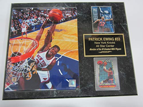 Knicks Patrick Ewing 2 Card Collector Plaque #2 w/ 8×10 Color Photo